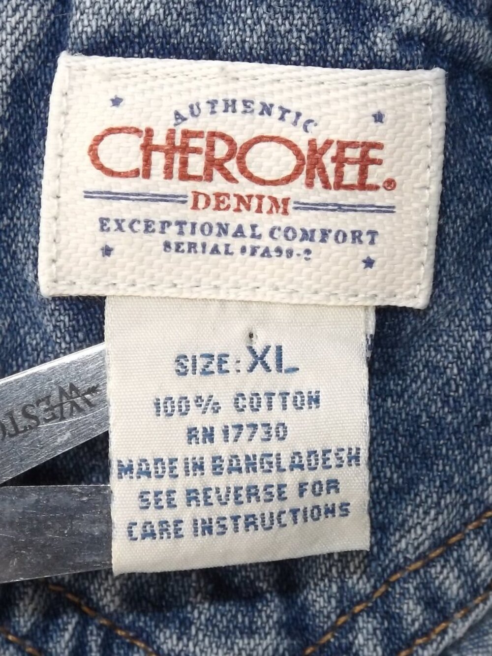 CHEROKEE Short-alls, XL, Bib Front Shorts, Light blue Denim, 3 button hip, VTG - Picture 10 of 11